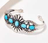 American West Sterling, 5 Stone Sleeping Beauty Turquoise Cuff, 6-3/4"