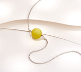 Generation Gems Opaque Chrysoprase Gemstone Solitaire Bead SS Necklace