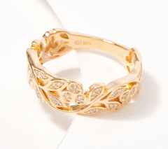 Affinity Sterling Silver Diamond Vine Band Ring, Size 6