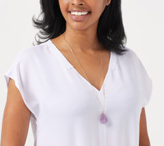 Aura by Paige Novick Sterling Silver Amethyst & Diamond Necklace, 18"