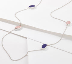 Generation Gems Sterling Silver Gemstone Necklace, Pink Opal,