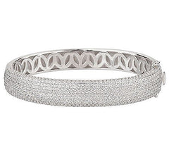 Epiphany 6.05ct Platinum Clad Diamonique EternalBrillian Pave' Bangle, 8"