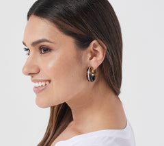 Diamonique x Zaxie Tortoise Hoop Earrings, 1-1/4"