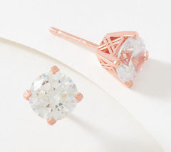 Diamonique x Zaxie Rose Plated brass 7.20 cttw Stud Earrings