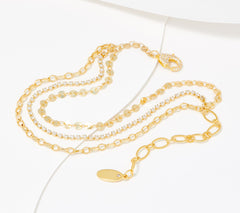Diamonique x Zaxie "Keep My Attention" Goldtone Ankle Bracelet, 9"