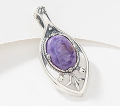 American West Sterling Oval Purple Charoite Enhancer