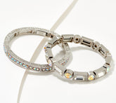 Kirks Folly Aurora Borealis Average Size Stretch Bracelets, Silvertone