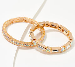 Kirks Folly Aurora Borealis Essentials Stretch Bracelets, Goldtone