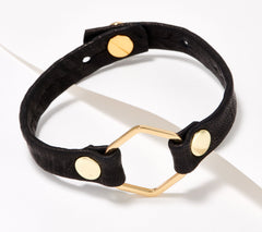 Giving Bracelet Gold Honeycomb Geometric Center Black Bracelet