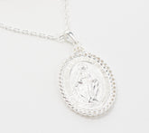 JMH Jewellery Sterling Silver Miraculous Medal Pendant with 18" Chain