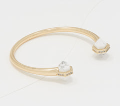 Diamonique x Lola Rose Gemstone Cuff Bracelet Goldtone-plated brass, 7-1/4"
