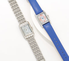 Isaac Mizrahi Live! Set of 2 Watches, Blue and Silver