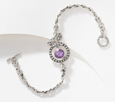 Artisan Crafted Sterling Silver Amethyst Buttterfly Bracelet Bracelet