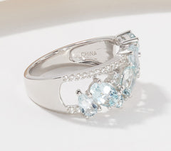 Affinity Gems Gemstone and White Zircon Ring, Sterling, Size 7