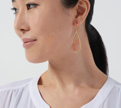 Pendientes Affinity Gems de plata de ley con forma de lágrima de piedra lunar naranja de corte mixto