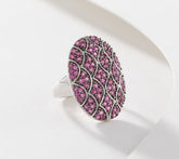 Affinity Gems Precious Ruby Oval Shield Cocktail Ring, Sterling, Size 6