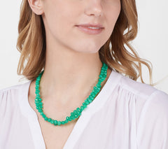 Collar Affinity Gems de calcedonia verde con cuentas facetadas en plata de ley, 45,7 cm
