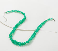Collar Affinity Gems de calcedonia verde con cuentas facetadas en plata de ley, 45,7 cm
