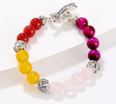 JAI Sterling Silver Multi-Gemstone Bead Bracelet, Fire - 7-1/4" Fit