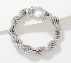 Sterling Silver By Silver Style High Polished Rope Bracelet Avg