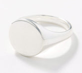 UltraFine Silver Polished Round Signet Ring, Size 7