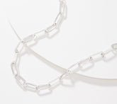 UltraFine Silver Polished Paperclip Chain Necklace 20"