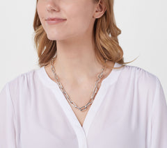 UltraFine Silver Polished Paperclip Chain Necklace 20"