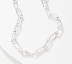 UltraFine Silver Polished Paperclip Chain Necklace 20"