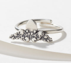 Silver Spoon Sterling Silver Octopus Motif Ring, Adjustable
