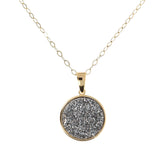 Veronese Sterling Silver Goldclad Drusy Pendant w/ Chain, 18"