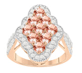 Affinity Sterling Silver 2.50 cttw Morganite & White Zircon Ring, Size 10