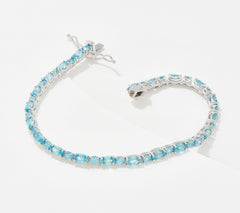 Generation Gems Oval & Round Blue Zircon Tennis Bracelet Large