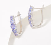 Generation Gems Graduated Round Tanzanite Half Hoop Earrings – Sterling Silver