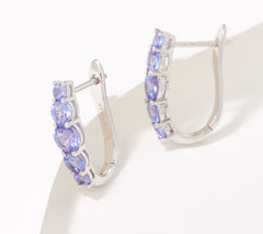 Generation Gems Graduated Round Tanzanite Half Hoop Earrings – Sterling Silver