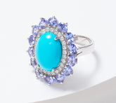 Affinity Gems Sleeping Beauty Turquoise & Exotic Stone Ring, Sterling, Size 9