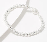 UltraFine 950 Silver Magnetic Beaded Bracelet, Avg 7-1/4"