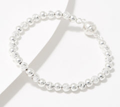 UltraFine 950 Silver Magnetic Beaded Bracelet, Avg 7-1/4"