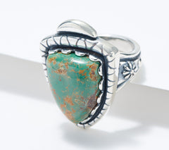 American West Sterling Silver Arrowhead Gemstone Ring, Size 5