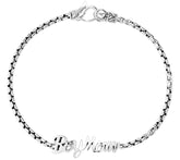 JAI Sterling Silver Boy-Mom 2.7mm Box Chain Bracelet, 7-1/4"