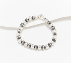 JAI Sterling Silver Kalahari & Hammered Bead Bracelet, 7-1/4"