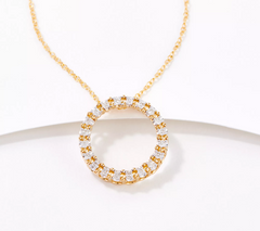 Affinity Diamonds Circle Motif Yellow Sterling Silver Necklace