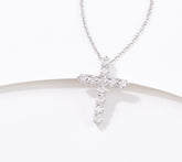 Affinity Diamonds 0.25ct Cross Pendant Necklace Sterling Silver 18" Motif