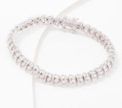 Affinity Diamonds Swirl Tennis Bracelet, Sterling Silver, 6-3/4"