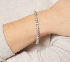 Affinity Diamonds Swirl Tennis Bracelet, Sterling Silver, 6-3/4"
