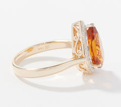 Vault Discoveries Serra Citrine & Diamond Pear Ring, 14K