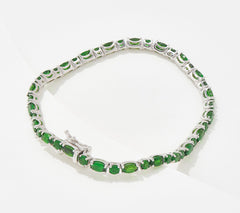 Generation Gems Sterling Silver Oval & Round Chrome Diopside Tennis Bracelet, 7-1/4"