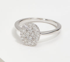 Affinity Diamonds Sterling Silver Oval Cluster Ring, Size 8