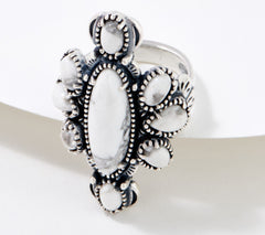 American West Sterling Silver Nine Howlite Cluster Ring, Size 5