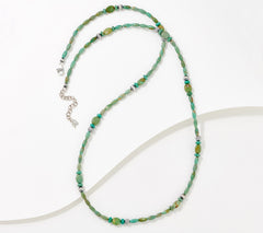 American West Sterling Silver Bold 32" Turquoise Bead Necklace