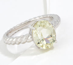 Generation Gems Oval Canary kunzite Ring, Sterling Silver, Size 8